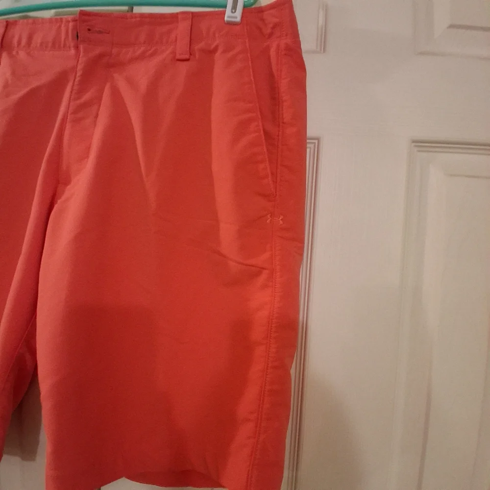 Under Armour Men's Bright Coral Flat Front Golf Shorts